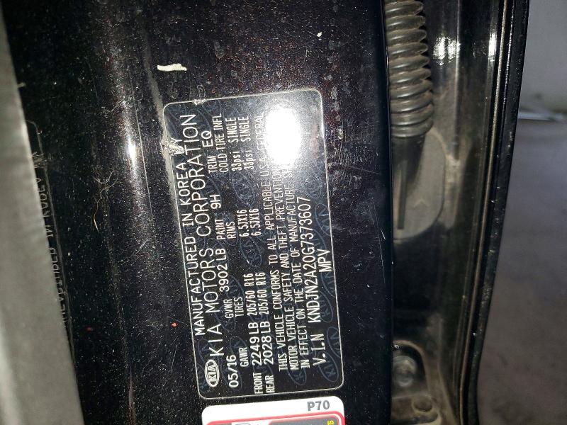 53971896 :رقم المزاد ، KNDJN2A20G7373607 vin ، 2016 Kia Soul مزاد بيع