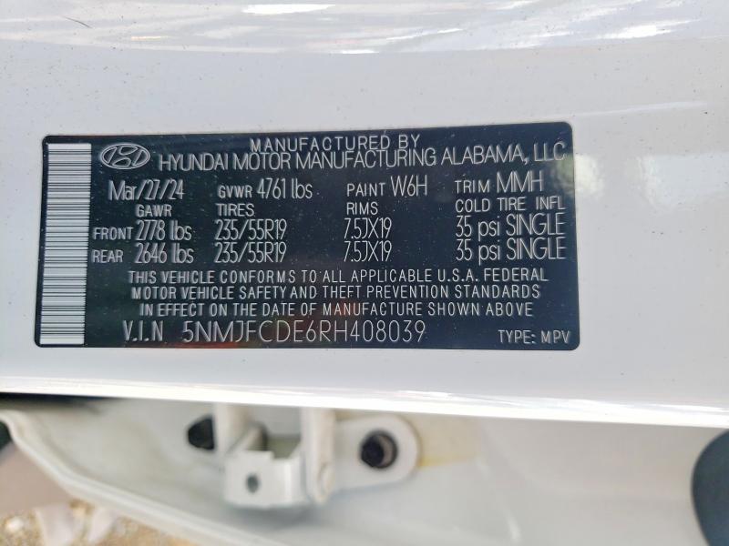 2024 Hyundai Tucson მანქანა იყიდება აუქციონზე, vin: 5NMJFCDE6RH408039, აუქციონის ნომერი: 55068466