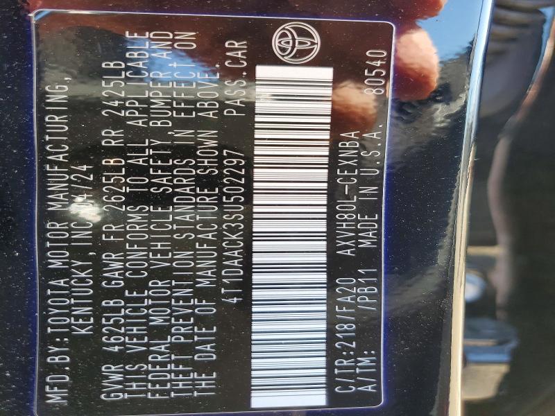 Продаж на аукціоні авто 2025 Toyota Camry, vin: 4T1DAACK3SU502297, номер лоту: 52140276