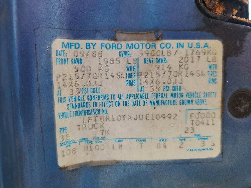 Aukcja sprzedaży 1988 Ford Ranger, vin: 1FTBR10TXJUE10992, numer aukcji: 55381766