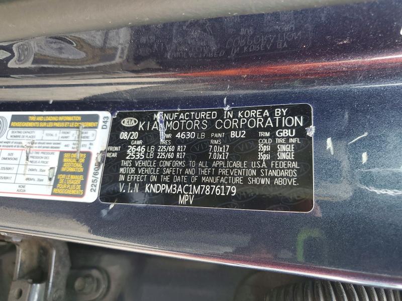 55212076 :رقم المزاد ، KNDPM3AC1M7876179 vin ، 2021 Kia Sportage مزاد بيع