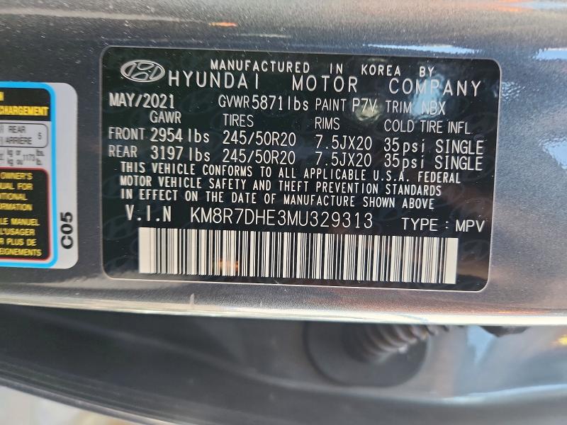 Aukcja sprzedaży 2021 Hyundai Palisade, vin: KM8R7DHE3MU329313, numer aukcji: 53364106