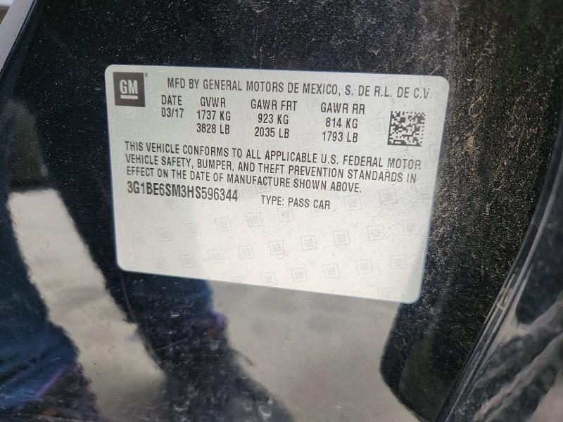 Продаж на аукціоні авто 2017 Chevrolet Cruze, vin: 3G1BE6SM3HS596344, номер лоту: 52420706