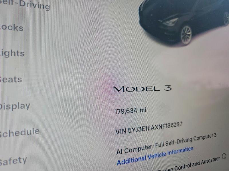 Продажа на аукционе авто 2022 Tesla Model 3, vin: 5YJ3E1EAXNF186287, номер лота: 55554926