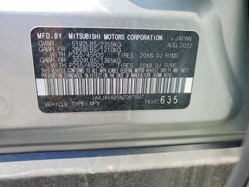 Продаж на аукціоні авто 2022 Mitsubishi Outlander, vin: JA4J4VA85NZ087997, номер лоту: 52664986
