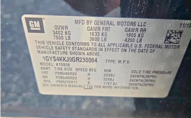 Продаж на аукціоні авто 2016 Cadillac Escalade, vin: 1GYS4KKJ9GR23008, номер лоту: 54428076
