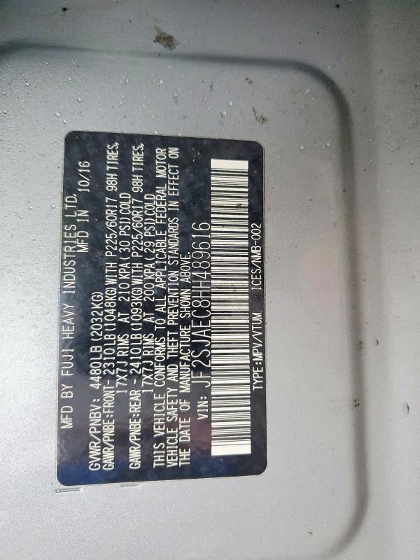 Aukcja sprzedaży 2017 Subaru Forester, vin: JF2SJAEC8HH489616, numer aukcji: 52744876