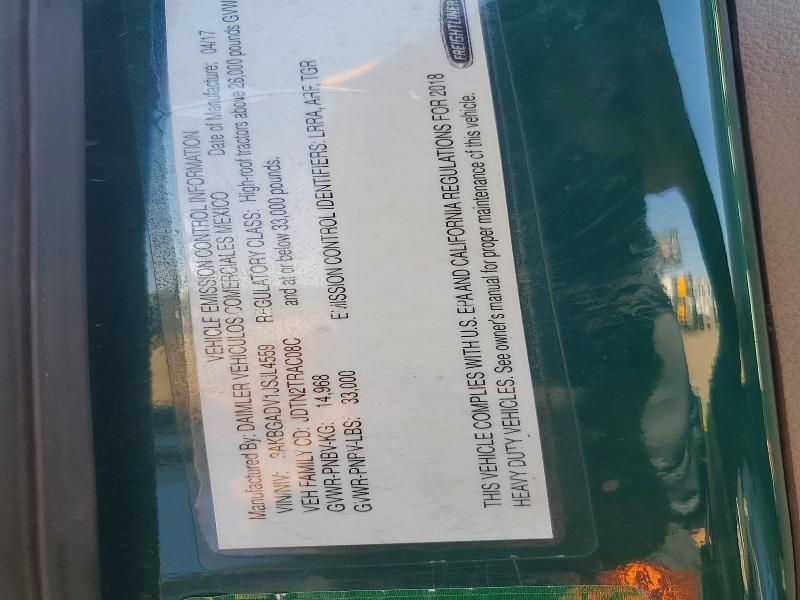 Продаж на аукціоні авто 2018 Freigliner Cascadia 113, vin: 3AKBGADV1JSJL4559, номер лоту: 52594586