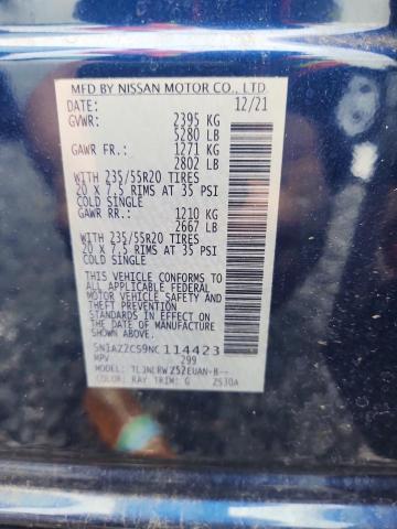 Продаж на аукціоні авто 2022 Nissan Murano, vin: 5N1AZ2CS9NC114423, номер лоту: 55187706
