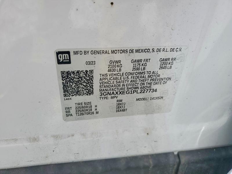 Aukcja sprzedaży 2023 Chevrolet Equinox, vin: 3GNAXXEG1PL227734, numer aukcji: 54473876