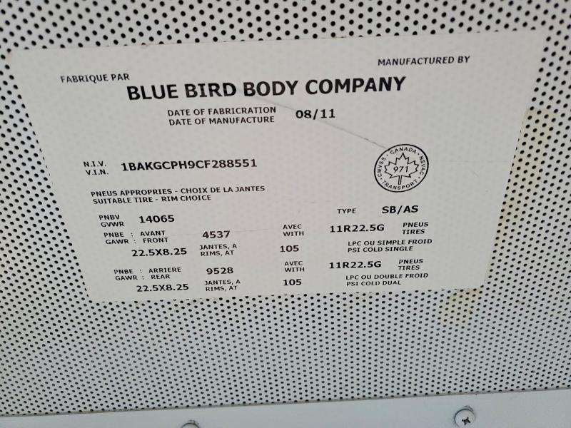 Продажа на аукционе авто 2012 Bluebird Vision, vin: 1BAKGCPH9CF288551, номер лота: 52032416