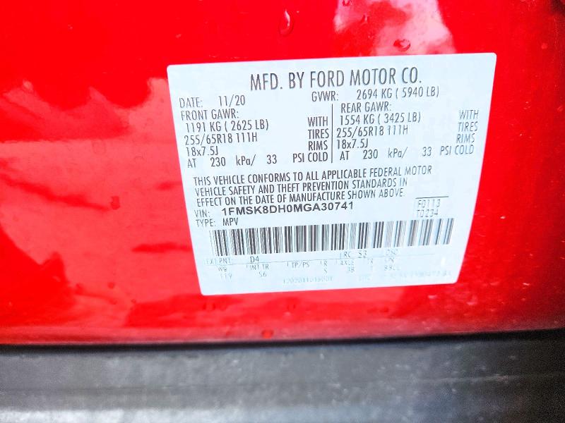 Продажа на аукционе авто 2021 Ford Explorer, vin: 1FMSK8DH0MGA30741, номер лота: 52566236