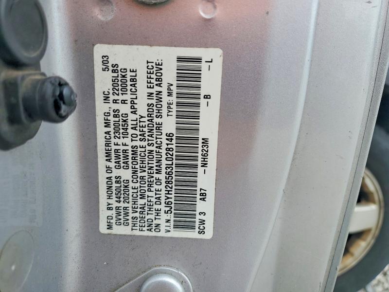 54498766 :رقم المزاد ، 5J6YH28563L028146 vin ، 2003 Honda Element مزاد بيع