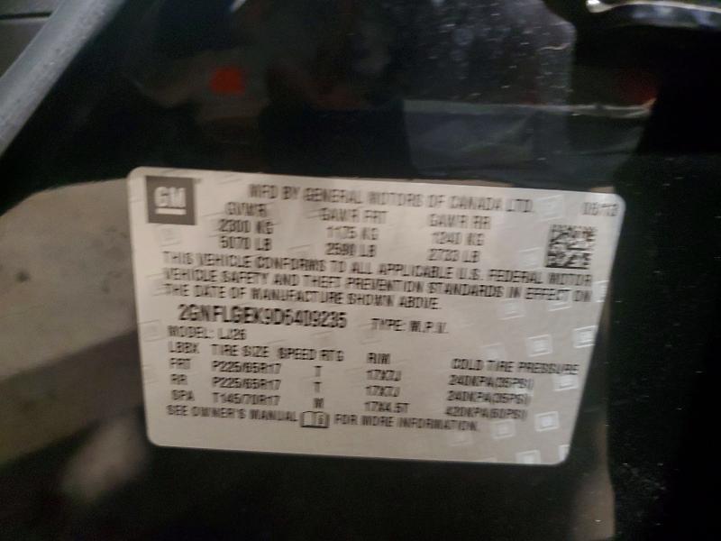 Aukcja sprzedaży 2013 Chevrolet Equinox, vin: 2GNFLGEK9D6409235, numer aukcji: 51844586