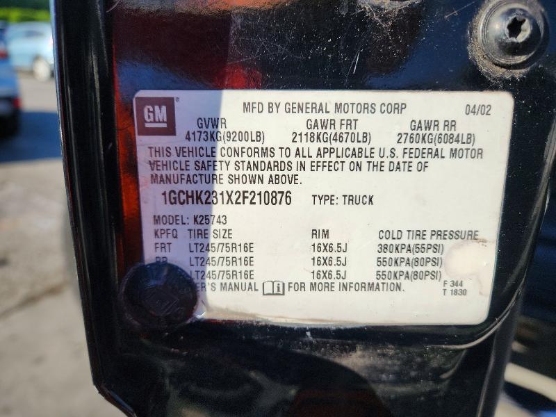 Продажа на аукционе авто 2002 Chevrolet Silverado, vin: 1GCHK231X2F210876, номер лота: 52996076