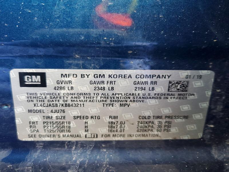 Продажа на аукционе авто 2019 Buick Encore, vin: KL4CJASB7KB843211, номер лота: 51032756