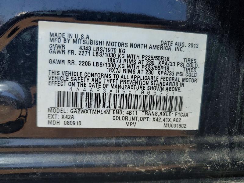 Продаж на аукціоні авто 2014 Mitsubishi Outlander Sport, vin: 4A4AP3AU9EE005221, номер лоту: 54973426