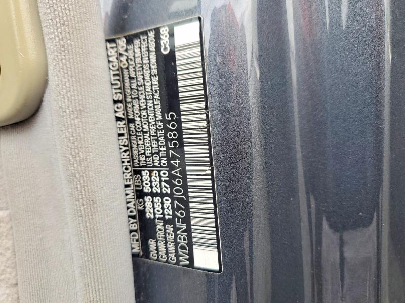 Aukcja sprzedaży 2006 Mercedes-benz S, vin: WDBNF67J06A475865, numer aukcji: 53843586