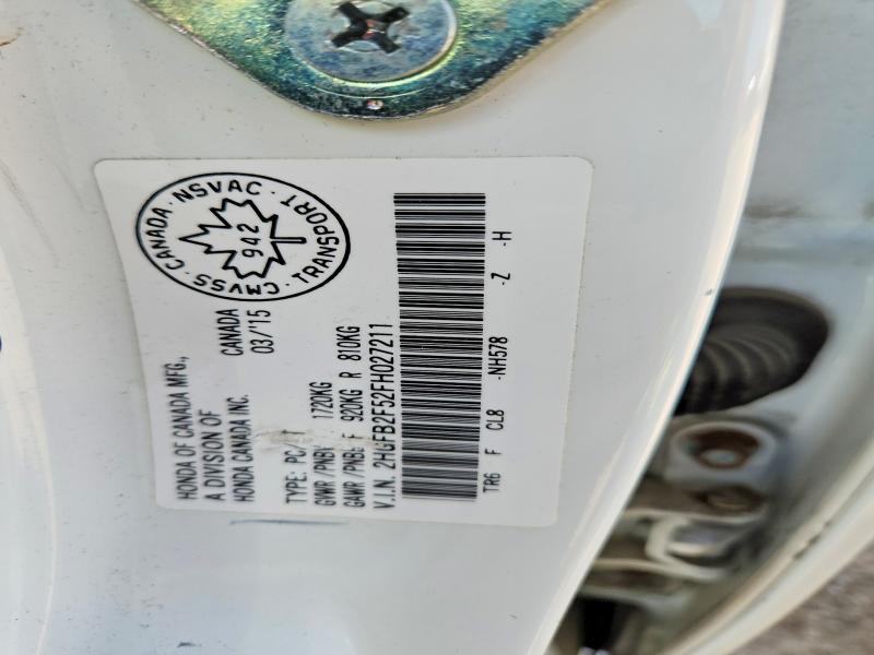 Продаж на аукціоні авто 2015 Honda Civic, vin: 2HGFB2F52FH027211, номер лоту: 54464146
