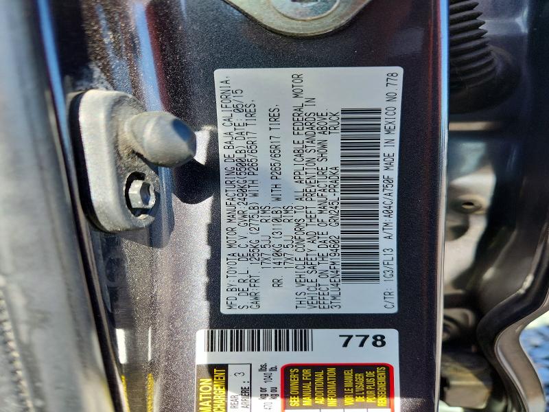 Продажа на аукционе авто 2015 Toyota Tacoma, vin: 3TMLU4EN4FM194602, номер лота: 53442026