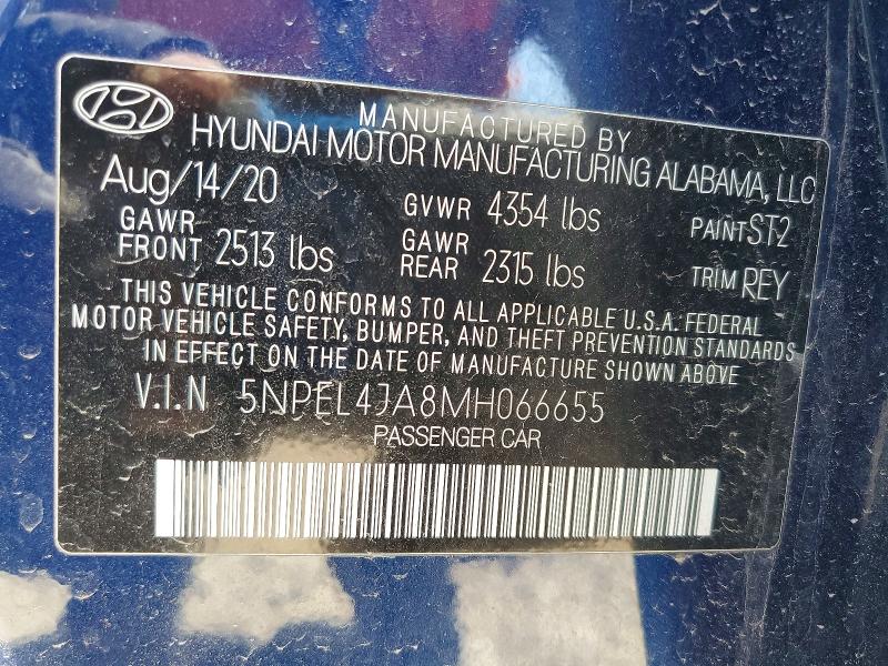 Aukcja sprzedaży 2021 Hyundai Sonata, vin: 5NPEL4JA8MH066655, numer aukcji: 52027716
