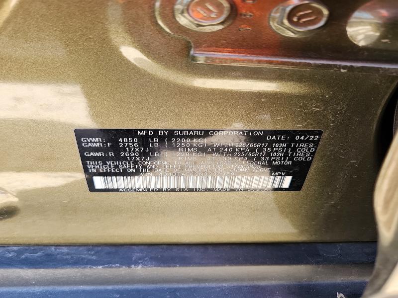 51914536 :رقم المزاد ، 4S4BTAFC2N3238358 vin ، 2022 Subaru Outback مزاد بيع