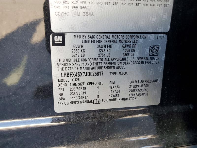 Aukcja sprzedaży 2018 Buick Envision, vin: LRBFX4SX7JD025817, numer aukcji: 54986666