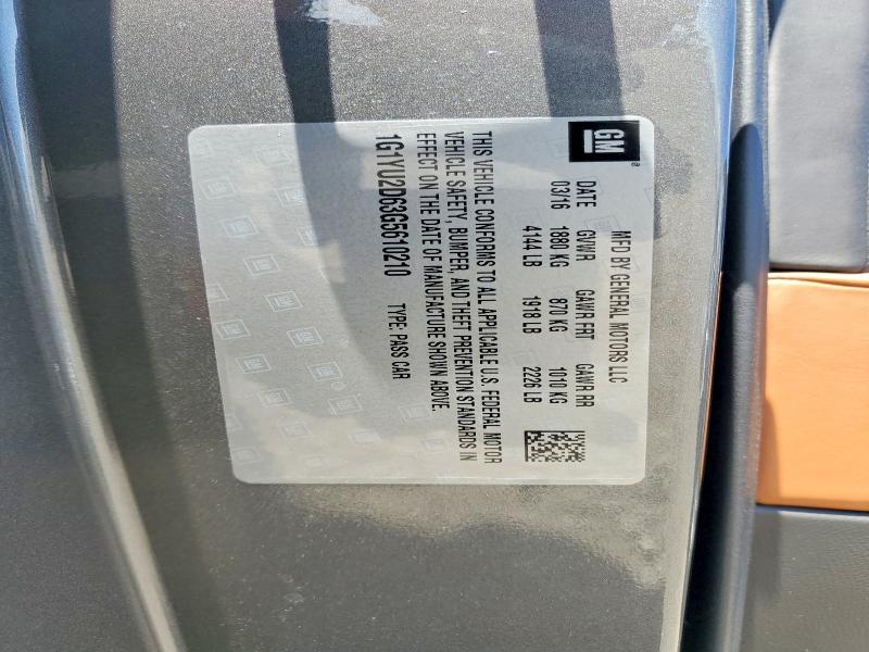 2016 Chevrolet Corvette მანქანა იყიდება აუქციონზე, vin: 1G1YU2D63G5610210, აუქციონის ნომერი: 55045426