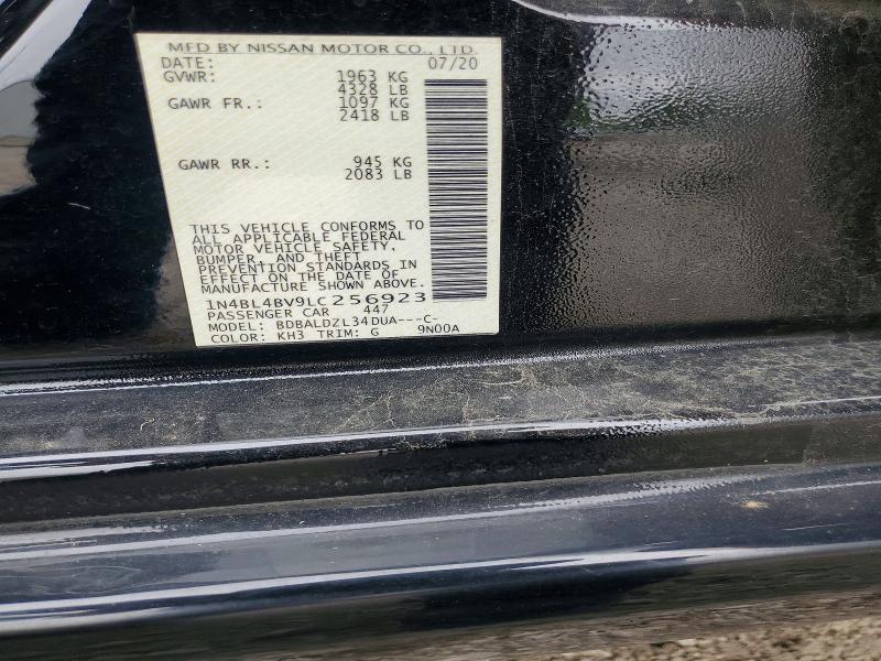 Aukcja sprzedaży 2020 Nissan Altima, vin: 1N4BL4BV9LC256923, numer aukcji: 54108786
