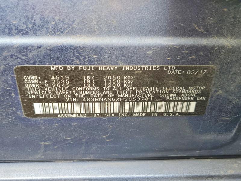 Продажа на аукционе авто 2017 Subaru Legacy, vin: 4S3BNAN6XH3053781, номер лота: 53452286