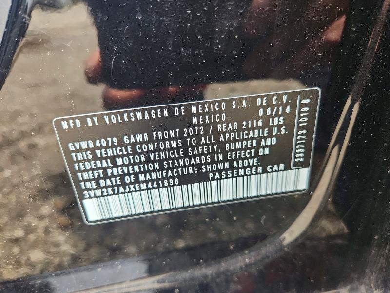 Aukcja sprzedaży 2014 Volkswagen Jetta, vin: 3VW2K7AJXEM441896, numer aukcji: 53446006