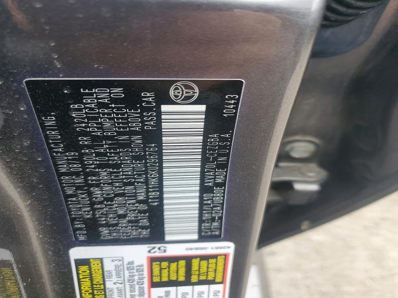 Продажа на аукционе авто 2019 Toyota Camry, vin: 4T1B11HK6KU296764, номер лота: 55156696