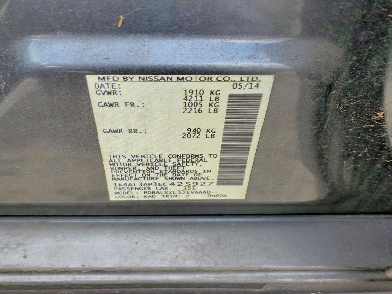 Продажа на аукционе авто 2014 Nissan Altima, vin: 1N4AL3AP3EC425927, номер лота: 53416336