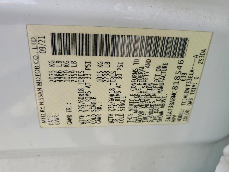 Продаж на аукціоні авто 2021 Nissan Rogue, vin: 5N1AT3BA8MC818546, номер лоту: 55454346