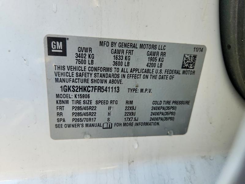 Aukcja sprzedaży 2015 Gmc Yukon Xl, vin: 1GKS2HKC7FR541113, numer aukcji: 53752236