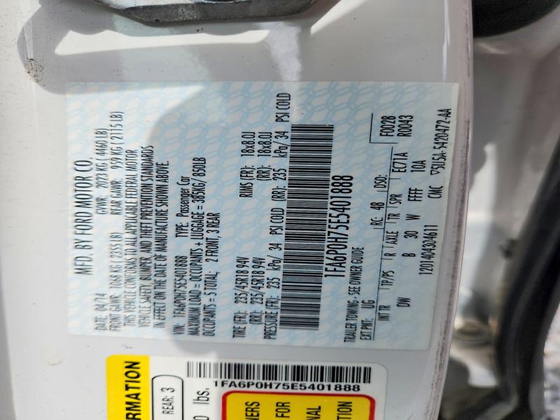 Auction sale of the 2014 Ford Fusion, vin: 1FA6P0H75E5401888, lot number: 54551506