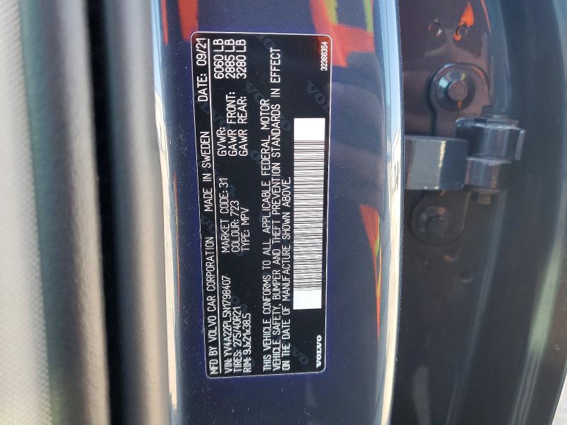 2022 Volvo Xc90 მანქანა იყიდება აუქციონზე, vin: YV4A22PL5N1798407, აუქციონის ნომერი: 52687586