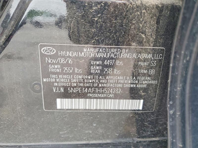 Aukcja sprzedaży 2017 Hyundai Sonata, vin: 5NPE34AF1HH524232, numer aukcji: 54060916