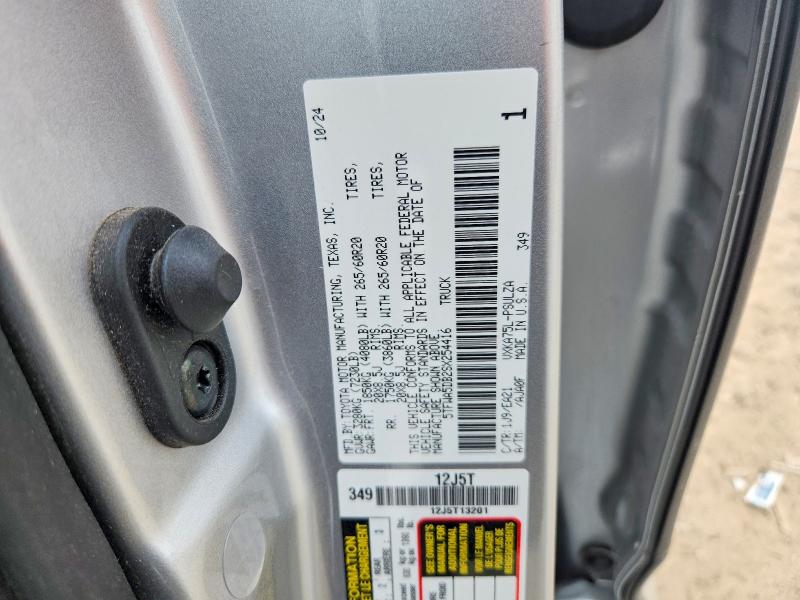2025 Toyota Tundra მანქანა იყიდება აუქციონზე, vin: 5TFWA5DB2SX254416, აუქციონის ნომერი: 54886766