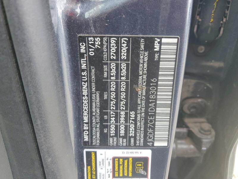 Aukcja sprzedaży 2013 Mercedes-benz Gl, vin: 4JGDF7CE1DA183016, numer aukcji: 52424196