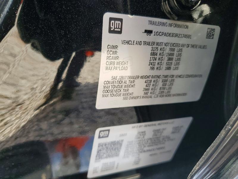 55165506 :رقم المزاد ، 1GCPADE83RZ174591 vin ، 2024 Chevrolet Silverado مزاد بيع