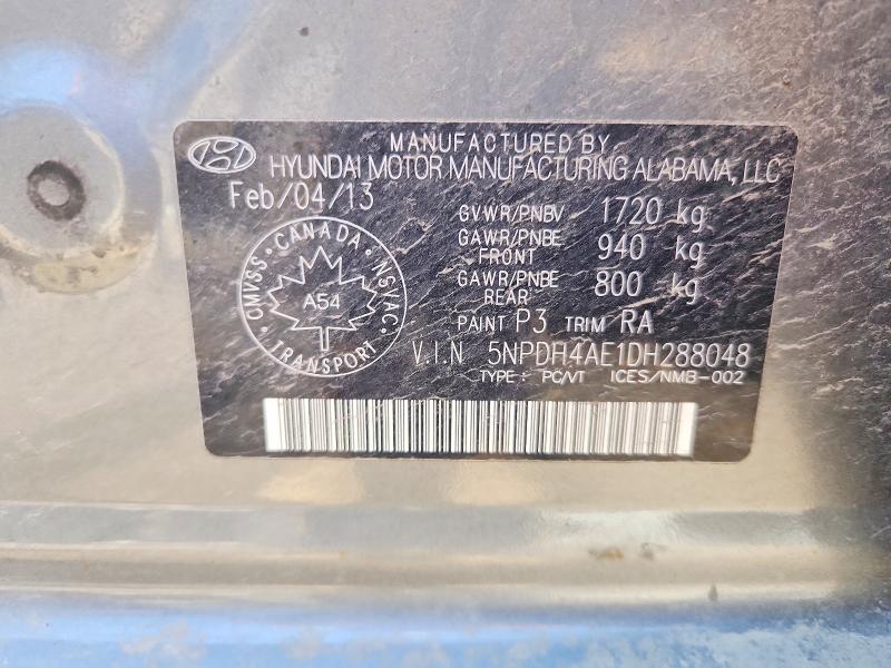 Aukcja sprzedaży 2013 Hyundai Elantra, vin: 5NPDH4AE1DH288048, numer aukcji: 55245756