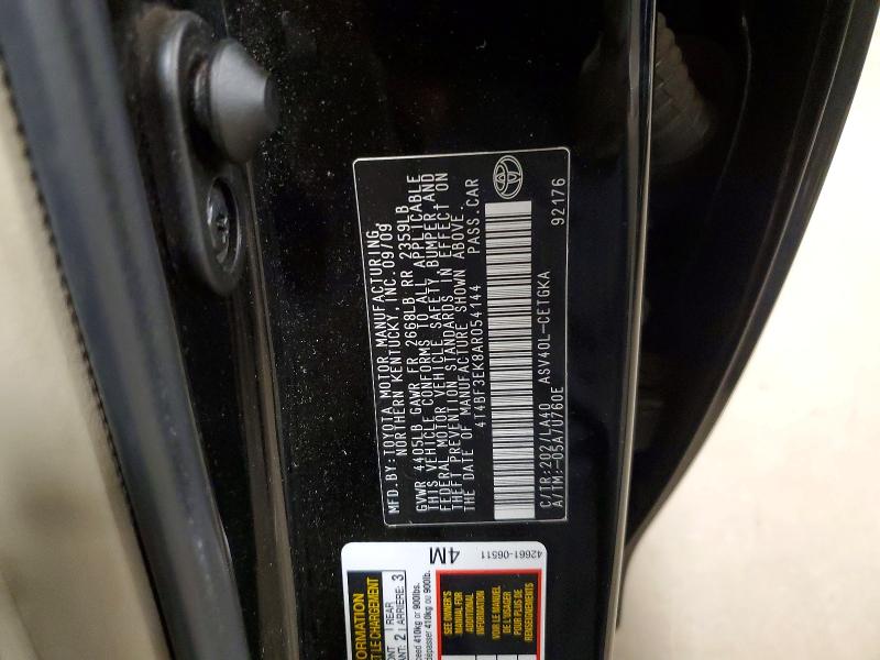 54152046 :رقم المزاد ، 4T4BF3EK8AR054144 vin ، 2010 Toyota Camry مزاد بيع