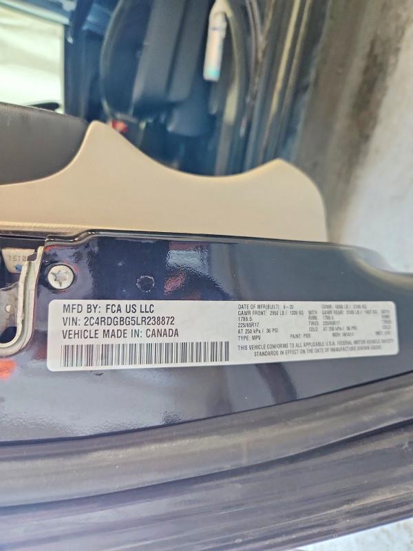 Aukcja sprzedaży 2020 Dodge Grand Caravan, vin: 2C4RDGBG5LR238872, numer aukcji: 53362446