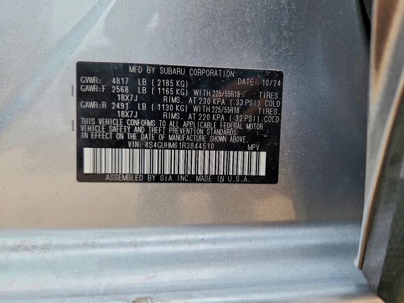 52610156 :رقم المزاد ، 4S4GUHM61R3844510 vin ، 2024 Subaru Crosstrek مزاد بيع
