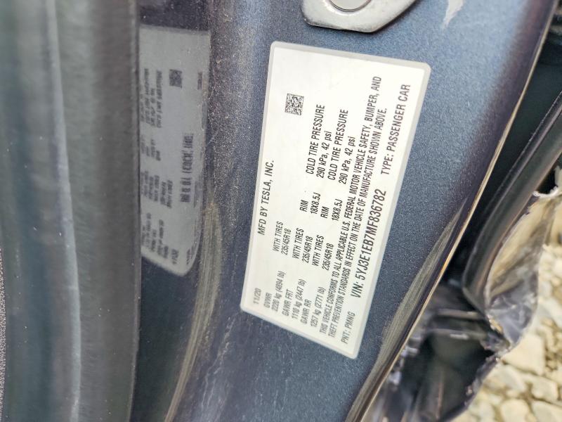 Продажа на аукционе авто 2021 Tesla Model 3, vin: 5YJ3E1EB7MF836782, номер лота: 54847516