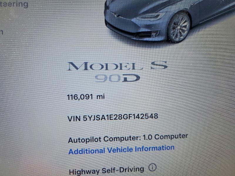 Aukcja sprzedaży 2016 Tesla Model S, vin: 5YJSA1E28GF142548, numer aukcji: 51821876