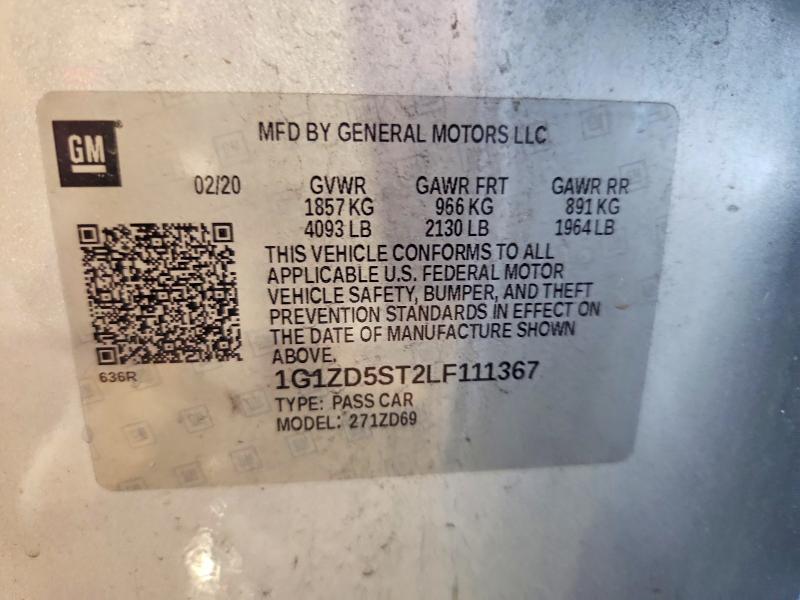 Продаж на аукціоні авто 2020 Chevrolet Malibu, vin: 1G1ZD5ST2LF111367, номер лоту: 53983296