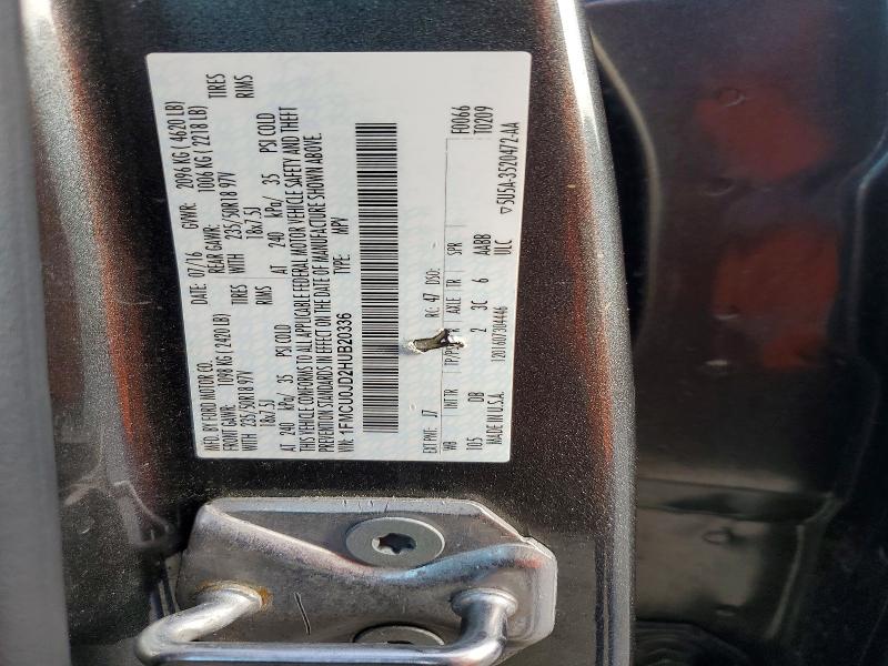 2017 Ford Escape მანქანა იყიდება აუქციონზე, vin: 1FMCU0JD2HUB20336, აუქციონის ნომერი: 55086836