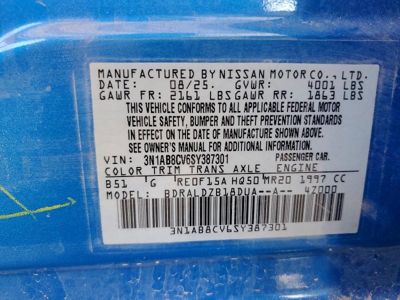 Продажа на аукционе авто 2025 Nissan Sentra, vin: 3N1AB8CV6SY387301, номер лота: 55032316